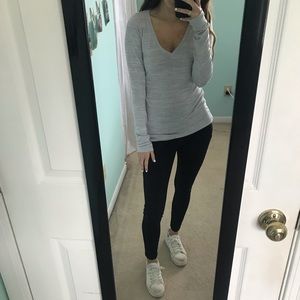 grey pull over long sleeve